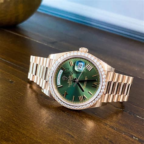 36mm rolex president green dial|Rolex day date olive.